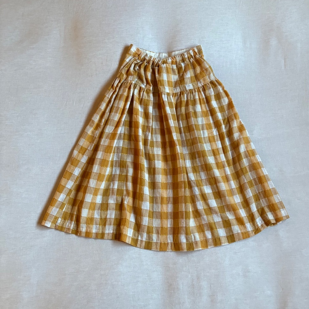 Ace and Jig Gingham Skirt in Golden Yellow - Picture 5 of 8
